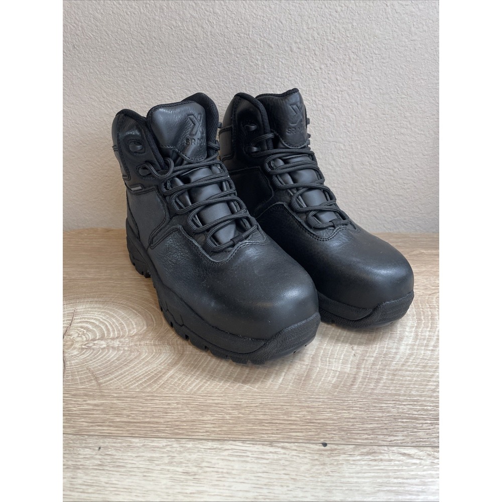 SR Max Kobuk MaxTRAX Work Boots Men's US 7.5 Black Leather Soft Toe Waterproof